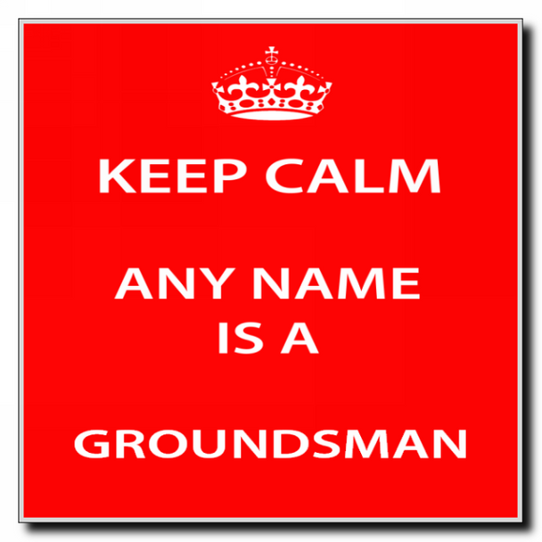 Groundsman Personalised Keep Calm Coaster