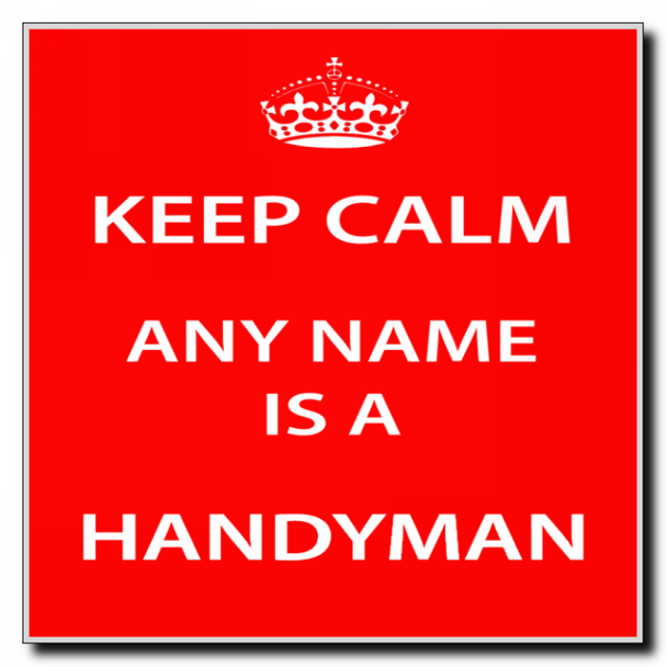 Handyman Personalised Keep Calm Coaster