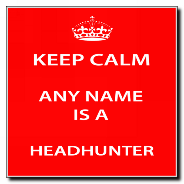 Headhunter Personalised Keep Calm Coaster