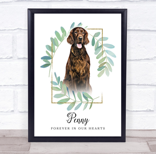 Dog Pet Memorial Forever In Our Hearts Personalised Wall Art Gift Print
