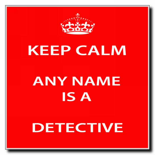 Detective Personalised Keep Calm Coaster