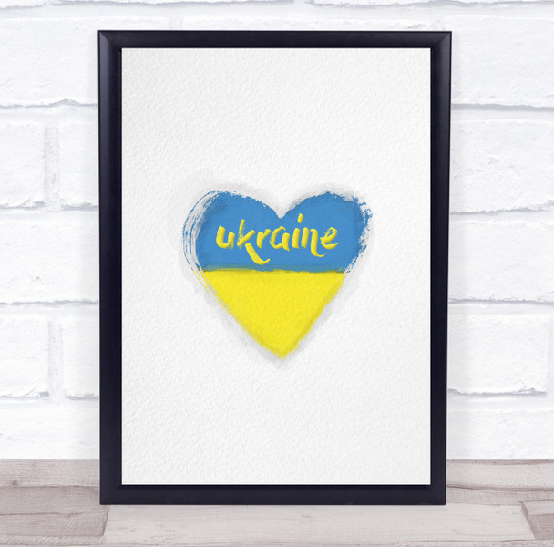 Ukraine Heart Painted Support Love Personalised Wall Art Gift Print
