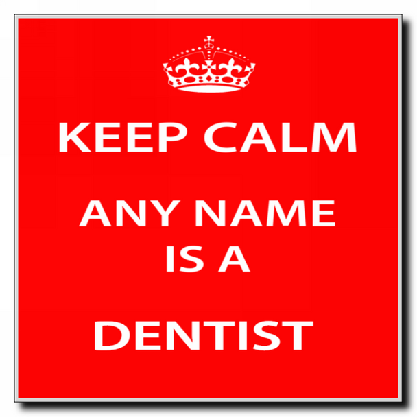 Dentist Personalised Keep Calm Coaster