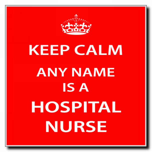 Hospital Nurse Personalised Keep Calm Coaster