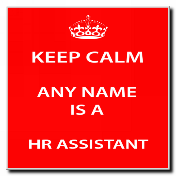 Hr Assistant Personalised Keep Calm Coaster