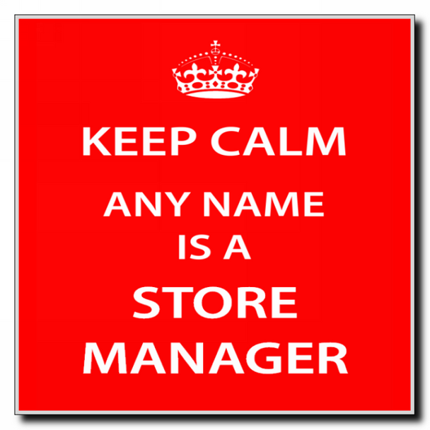 Store Manager Personalised Keep Calm Coaster