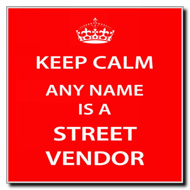 Street Vendor Personalised Keep Calm Coaster