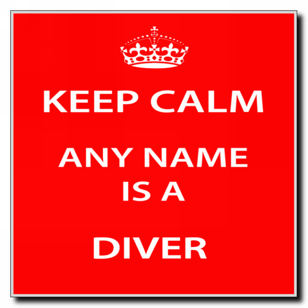 Diver Personalised Keep Calm Coaster
