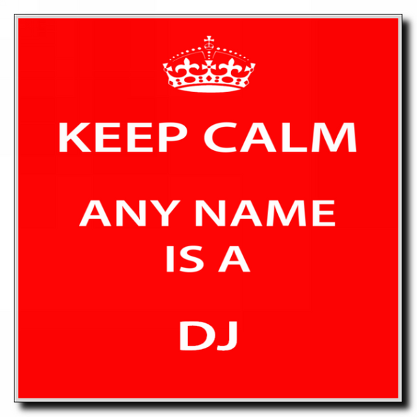 Dj Personalised Keep Calm Coaster