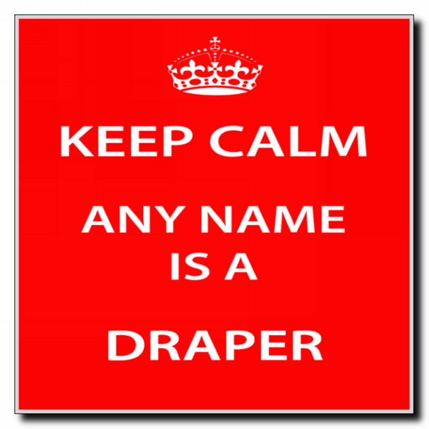 Draper Personalised Keep Calm Coaster