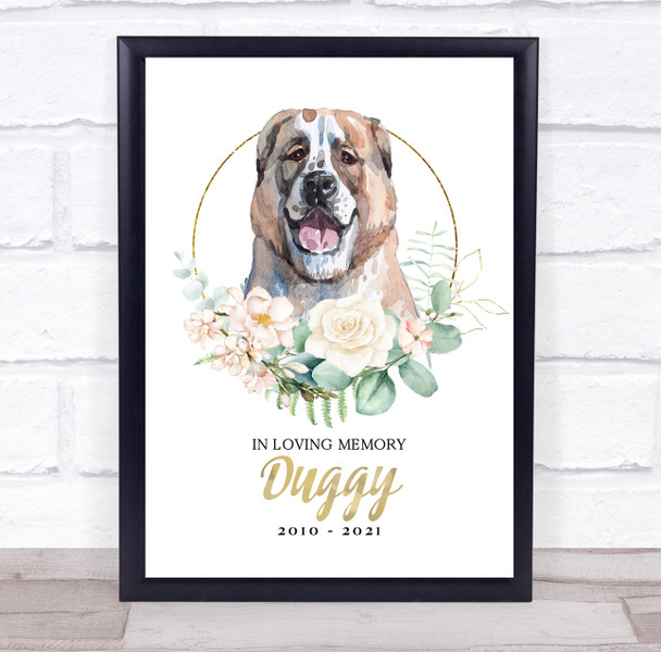 Dog Memorial In Loving Memory Style 2 Personalised Gift Print