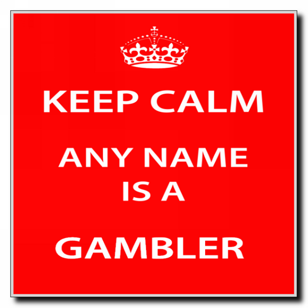 Gambler Personalised Keep Calm Coaster