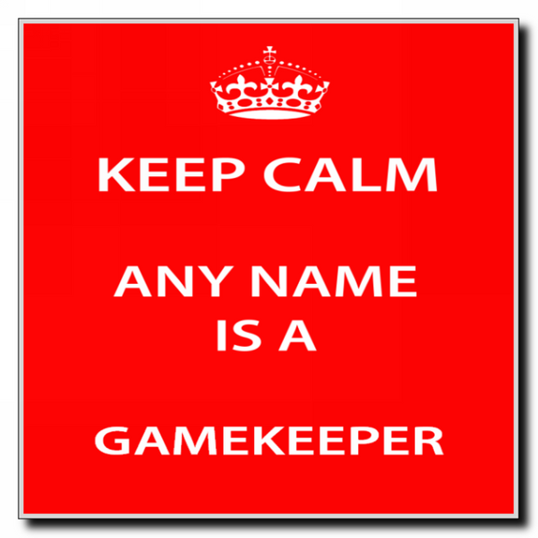 Gamekeeper Personalised Keep Calm Coaster