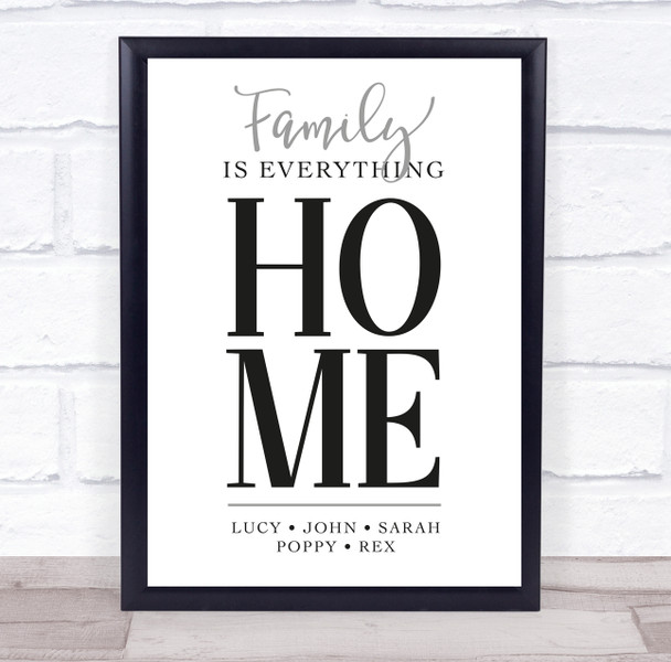 Simple Family is Everything Home Special Names Typographic Personalised Print