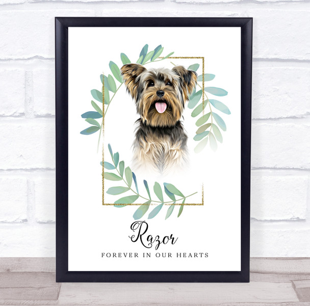 Yorkshire Terrier Memorial Forever In Our Hearts Personalised Gift Print