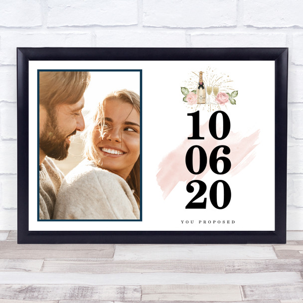 Champagne Blush Celebration Special Date Event Photo Personalised Gift Print