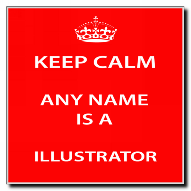 Illustrator Personalised Keep Calm Coaster