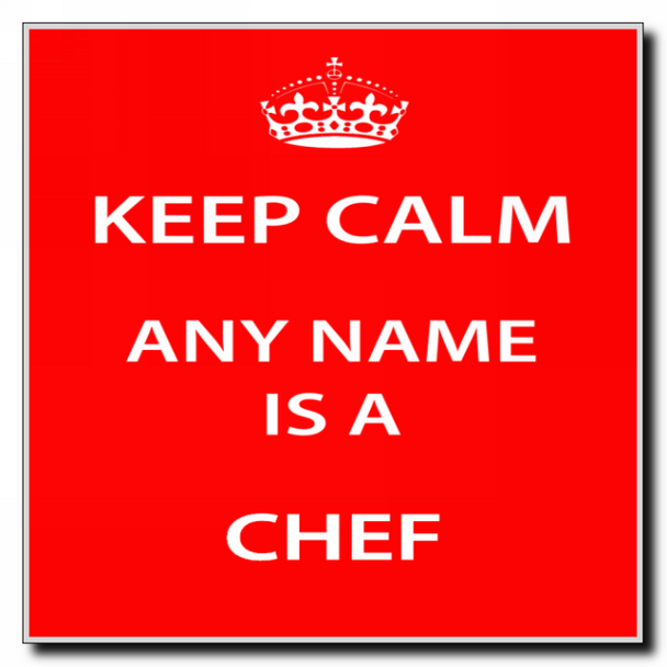 Chef Personalised Keep Calm Coaster