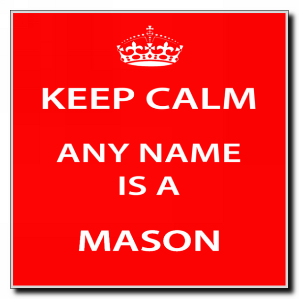 Mason Personalised Keep Calm Coaster