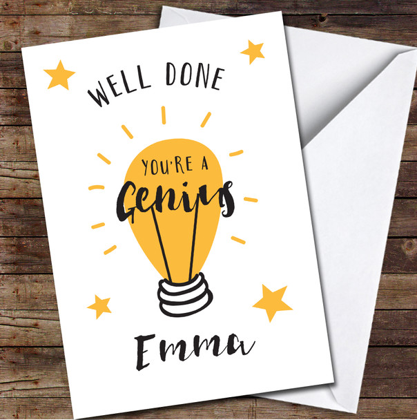 You're A Genius Passing Exams Congratulations Well Done Personalised Card