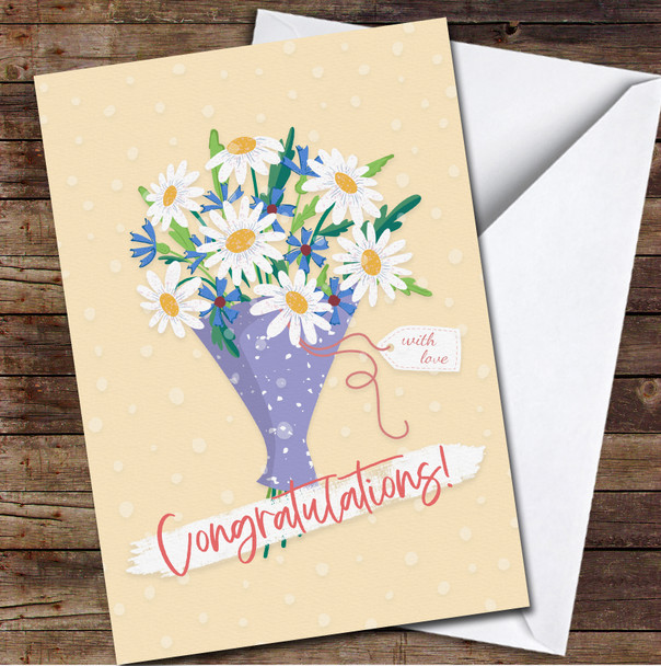 Floral Bouquet Congratulations With Love Any Occasion Personalised Card