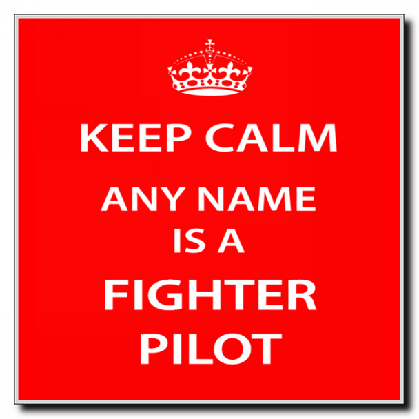 Fighter Pilot Personalised Keep Calm Coaster