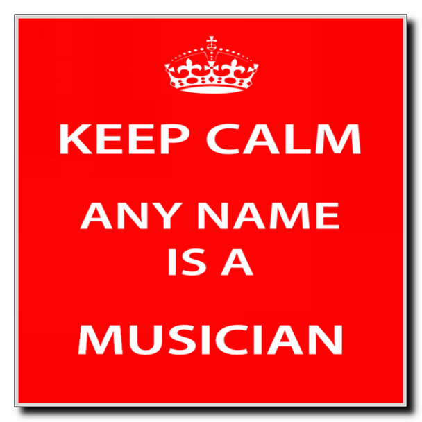 Musician Personalised Keep Calm Coaster