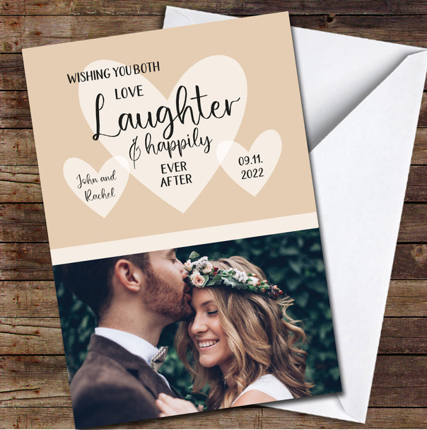 Wishing You Both Love Wedding Day Happily Ever After Photo Personalised Card