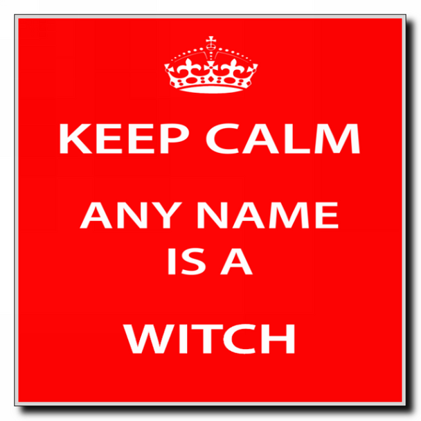 Witch Personalised Keep Calm Coaster