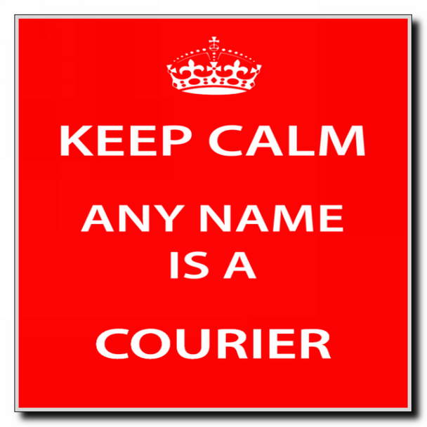 Courier Personalised Keep Calm Coaster