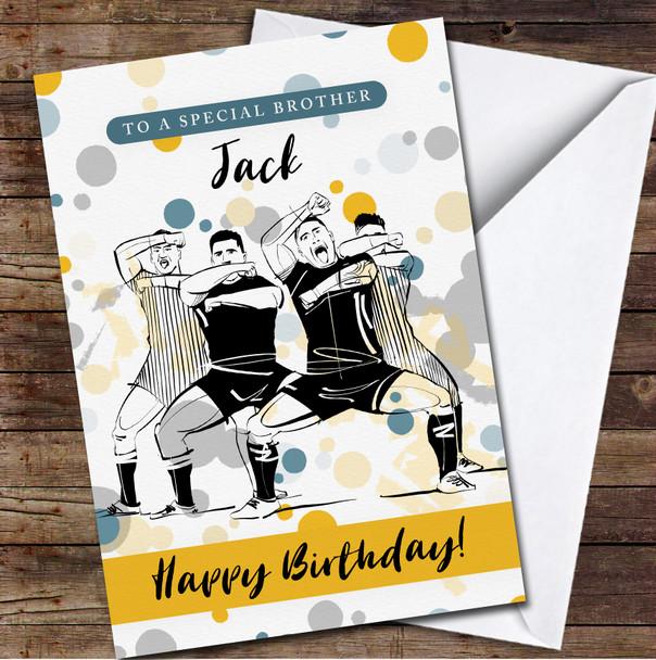 Rugby Team Players Special Brother Happy Birthday Personalised Birthday Card