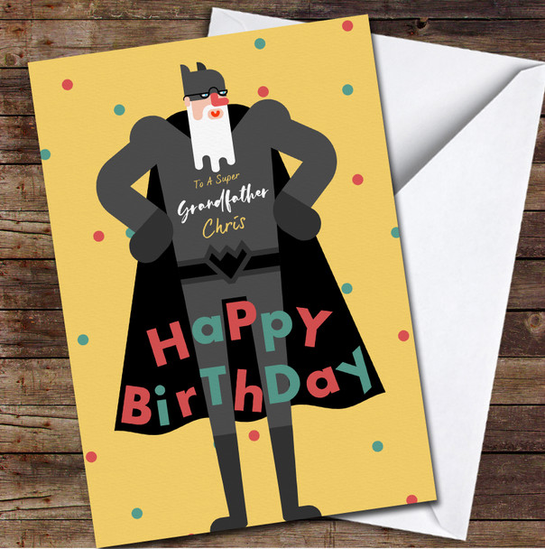 Grandfather Birthday Superhero Grandfather Card Personalised Birthday Card