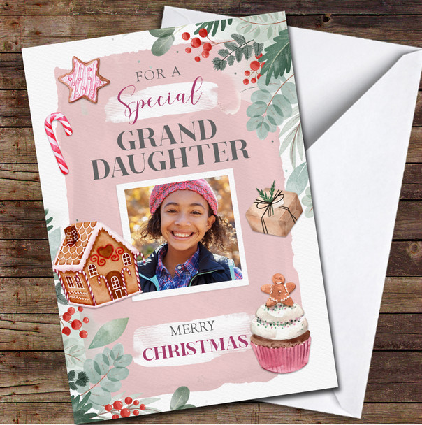 Granddaughter Gingerbread Cookies Gifts Photo Any Text Christmas Card