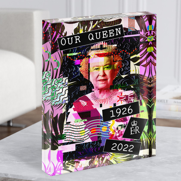 Memorial Queen Elizabeth II Abstract Punk Souvenir Memorabilia Acrylic Block