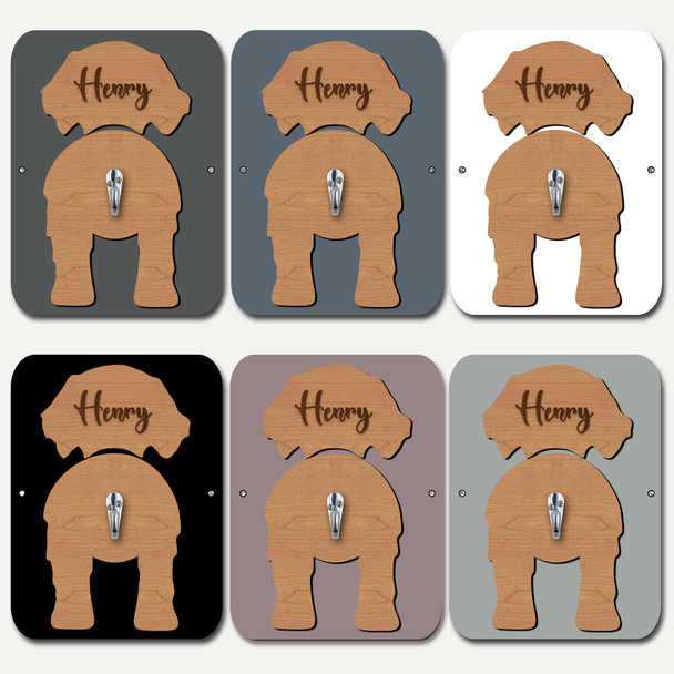 Golden Retriever Dog Lead Holder Leash Hanger Hook Any Colour Personalised Gift