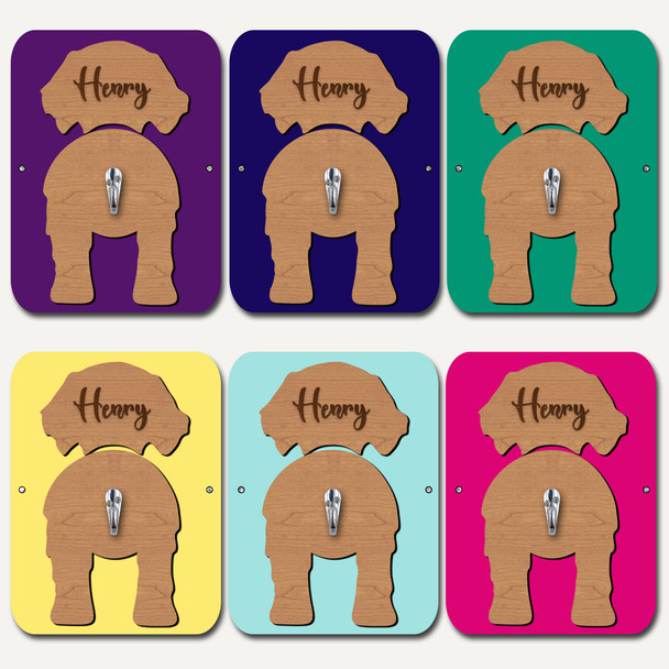 Golden Retriever Dog Lead Holder Leash Hanger Hook Any Colour Personalised Gift