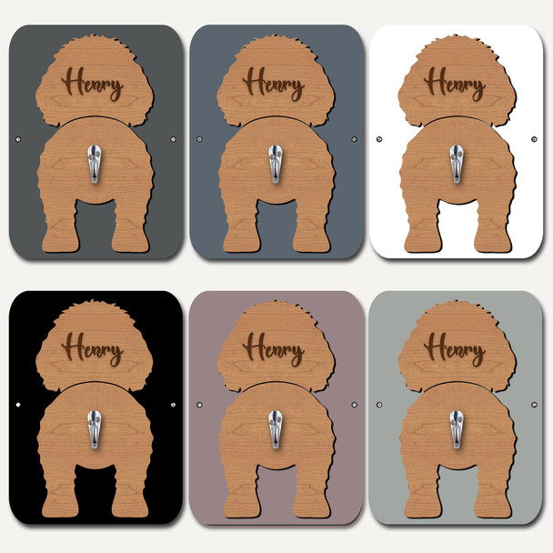 Aussiedoodle Dog Lead Holder Leash Hanger Hook Any Colour Personalised Gift