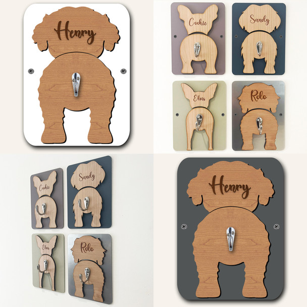 Aussiepoo Dog Lead Holder Leash Hanger Hook Any Colour Personalised Gift