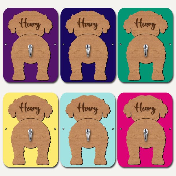 Aussiepoo Dog Lead Holder Leash Hanger Hook Any Colour Personalised Gift