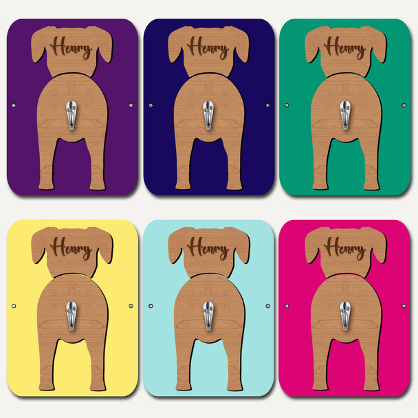 Blue Lacy Dog Lead Holder Leash Hanger Hook Any Colour Personalised Gift