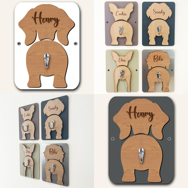 Dachshund Dog Lead Holder Leash Hanger Hook Any Colour Personalised Gift