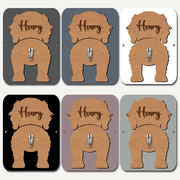Cockapoo Dog Lead Holder Leash Hanger Hook Any Colour Personalised Gift