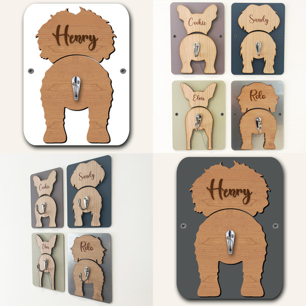 Cavapoo Dog Lead Holder Leash Hanger Hook Any Colour Personalised Gift