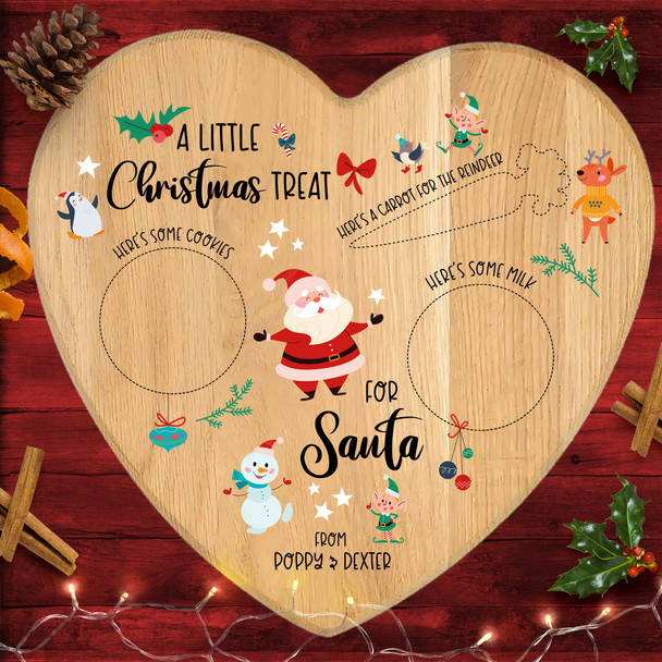 Xmas Characters Heart Personalised Christmas Eve Board Santa Reindeer Plate