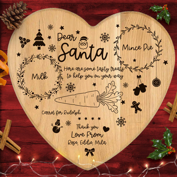 Icon Characters Heart Personalised Christmas Eve Board Santa Reindeer Plate