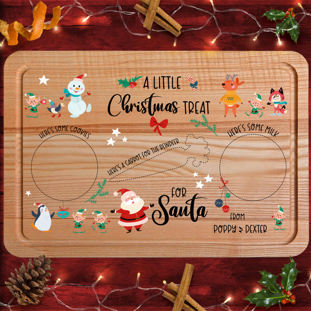 Xmas Characters Rectangle Personalised Christmas Eve Board Santa Reindeer Plate