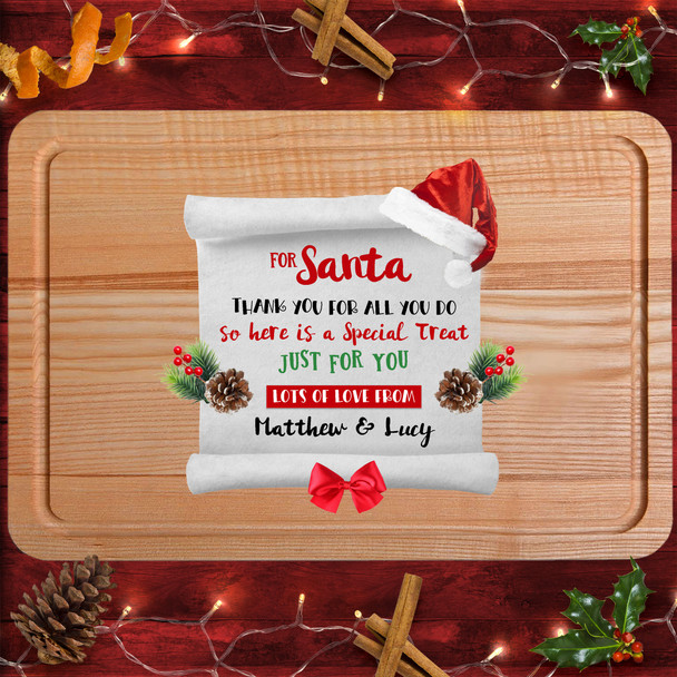 Special Rectangle Personalised Christmas Eve Board Santa Reindeer Plate