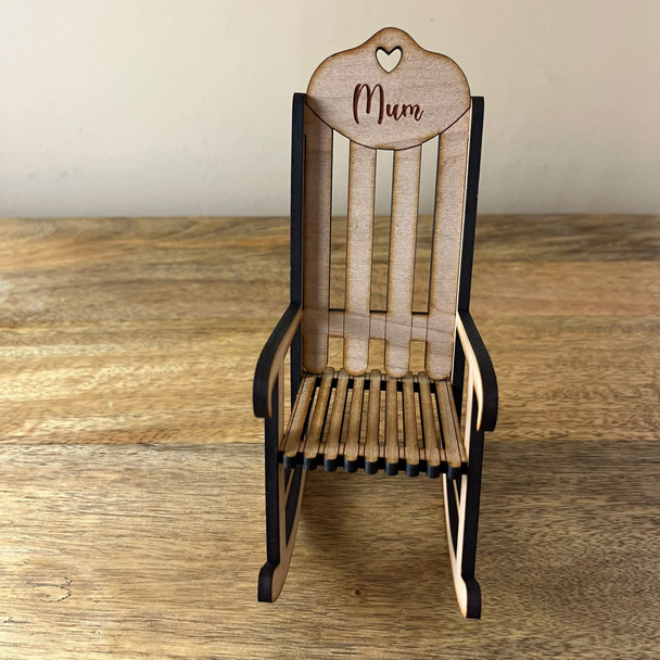 Personalised Mini Wooden Rocking Chair Memorial Gift In Memory Of Keepsake