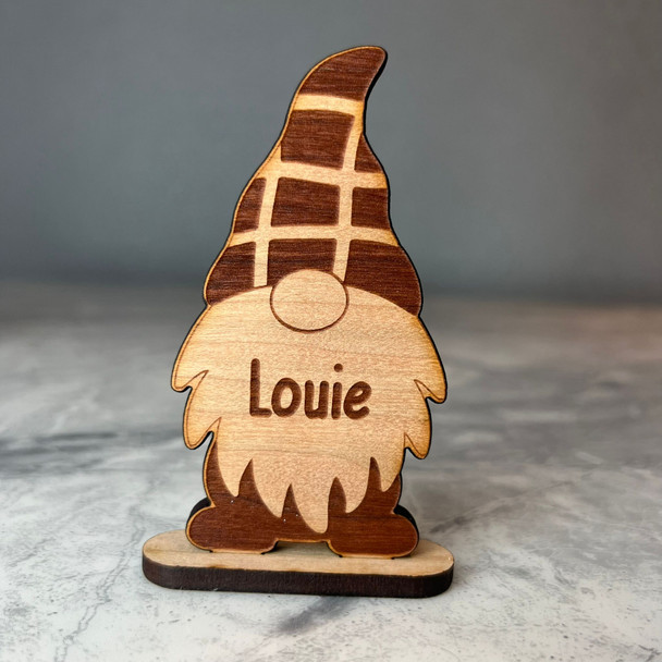 Personalised Gonk Christmas Gnome Elf Family Decoration Table Name Place Setting