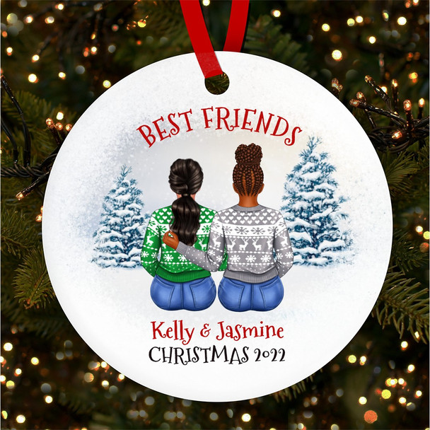 Best Friends Family Personalised Christmas Tree Ornament Decoration